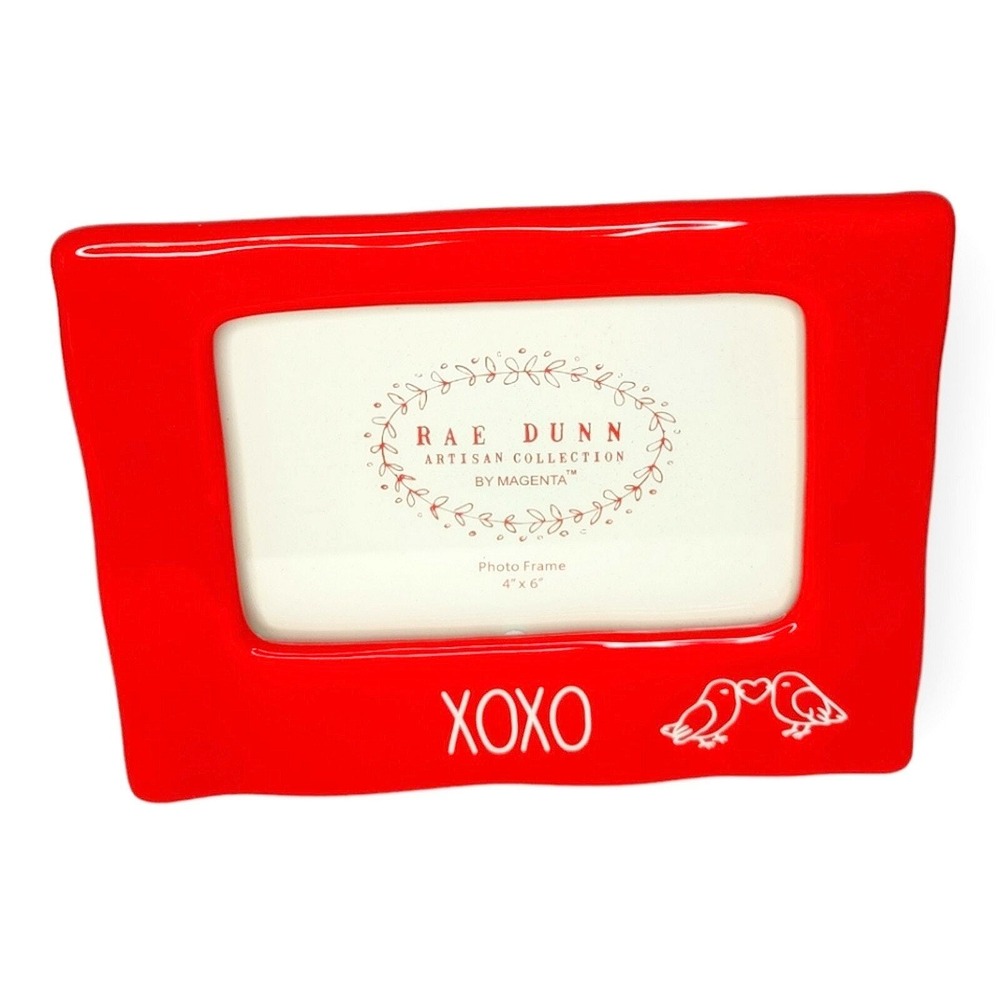 Rae Dunn‎ Red Love Birds XOXO Valentine's Day Photo Picture Frame Decor